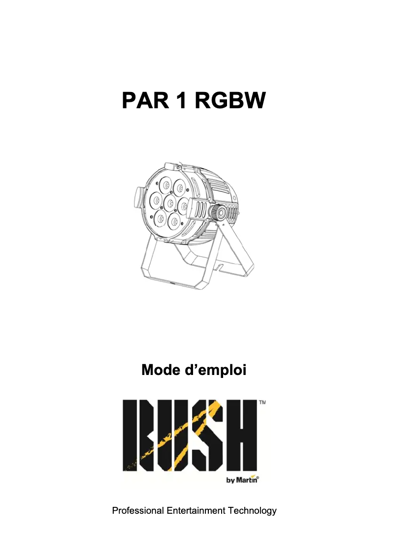 Imagen de la primera página del manual del dispositivo RUSH PAR 1 RGBW