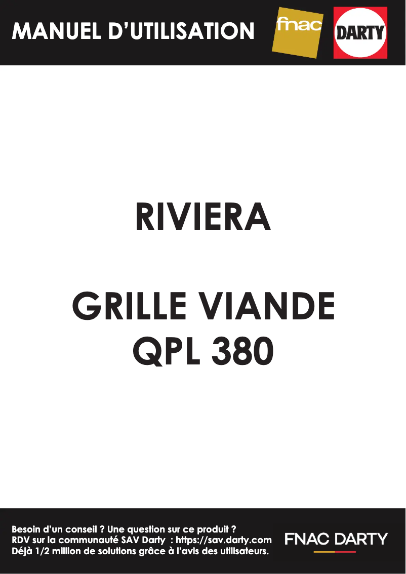 Página 1 del manual Manual de usuario Riviera & Bar QPL380