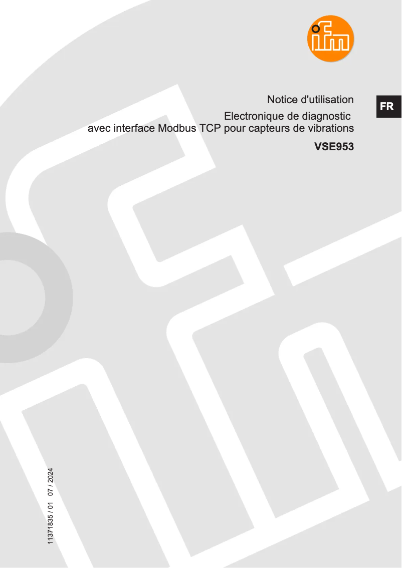 Página 1 del manual Manual de usuario IFM VSE953