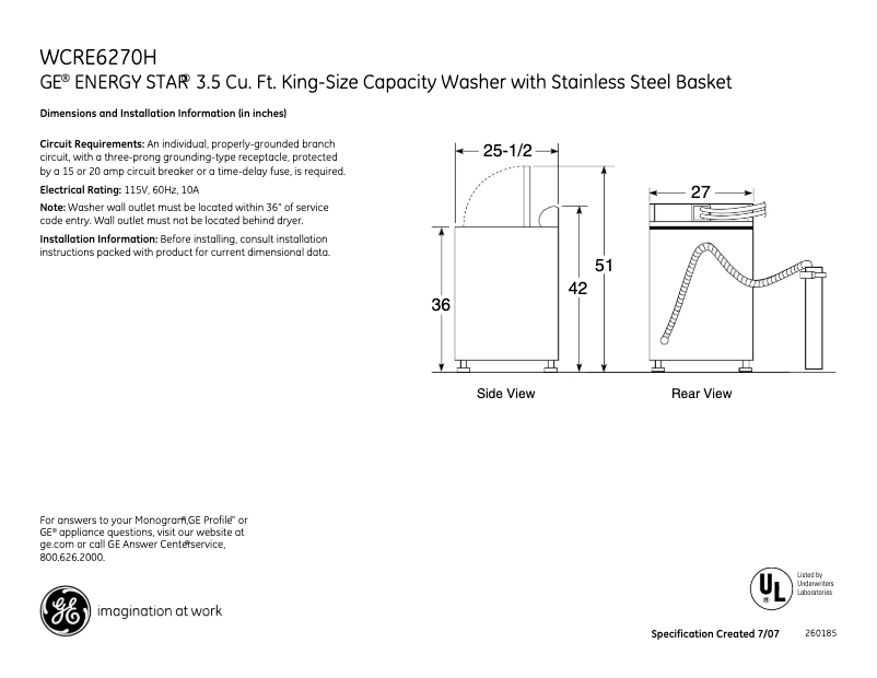 Imagen de la primera página del manual del dispositivo WCRE6270HCC