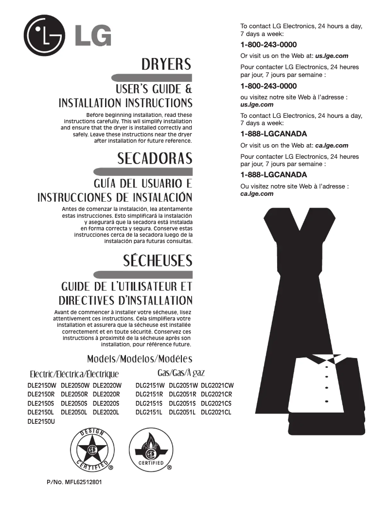 Imagen de la primera página del manual del dispositivo DLE2020W