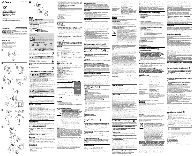 Página nº 1 - Manual de usuario Sony ECM-ALST1