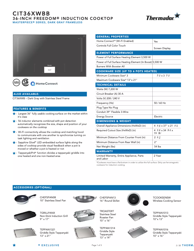 Imagen de la primera página del manual del dispositivo CIT36XWBB