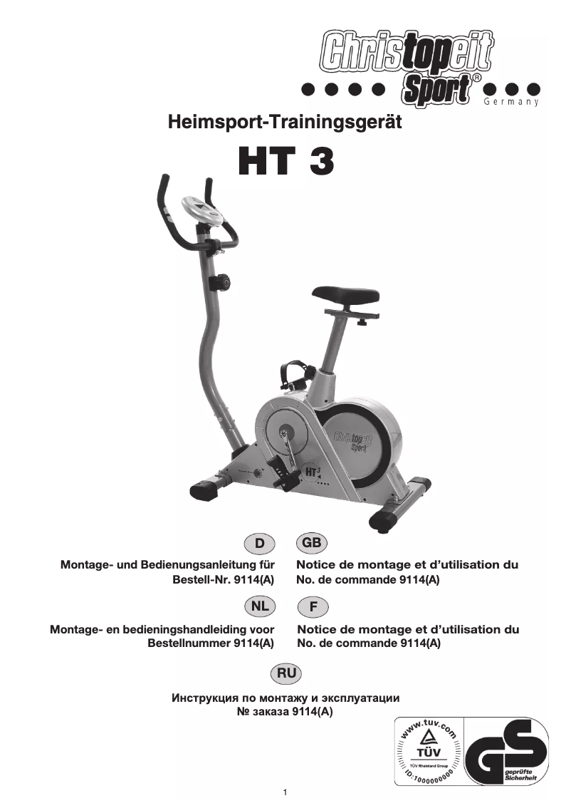Página 1 del manual Manual de usuario Christopeit HT 3