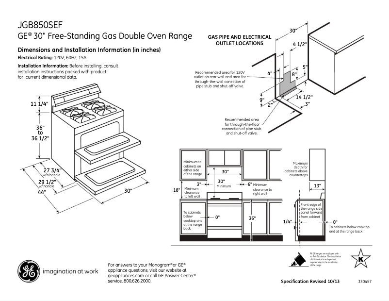 Imagen de la primera página del manual del dispositivo JGB850SEFSS