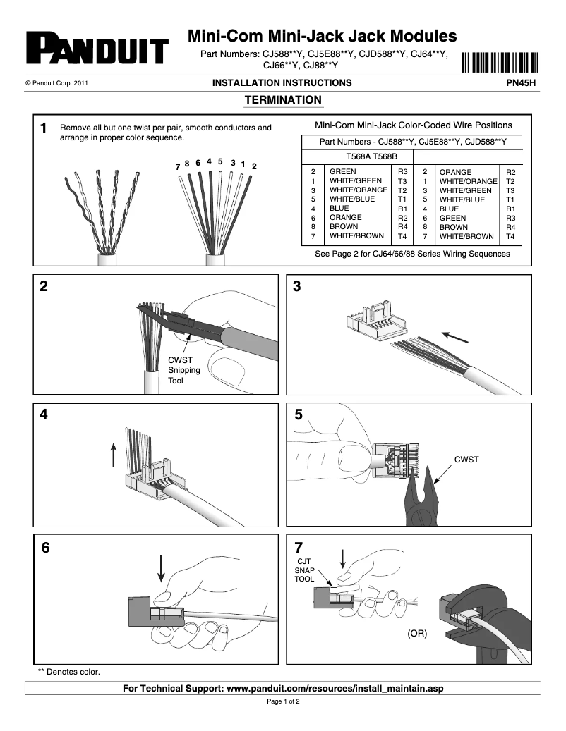 Página 1 del manual Manual de usuario Panduit CJ66EIY
