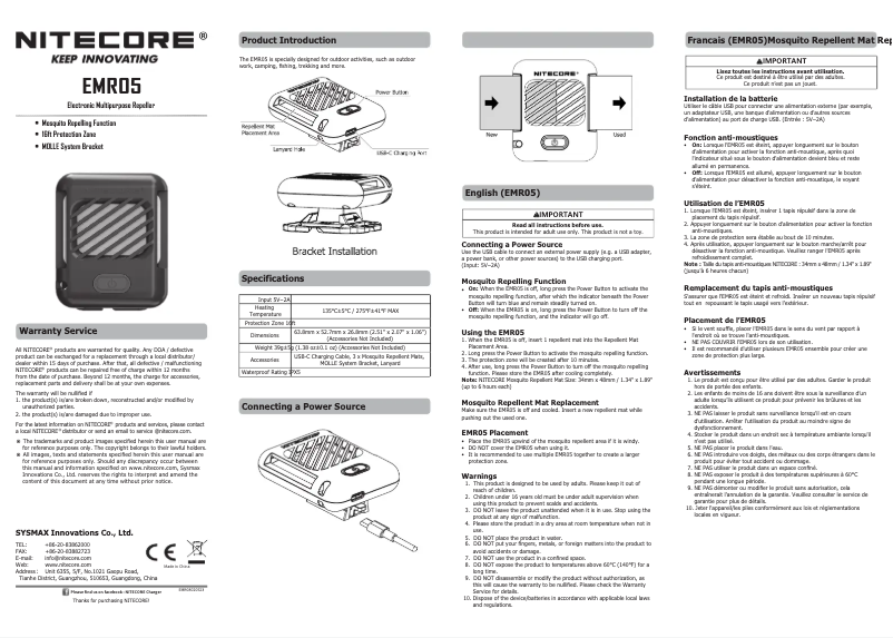 Página 1 del manual Manual de usuario Nitecore EMR05