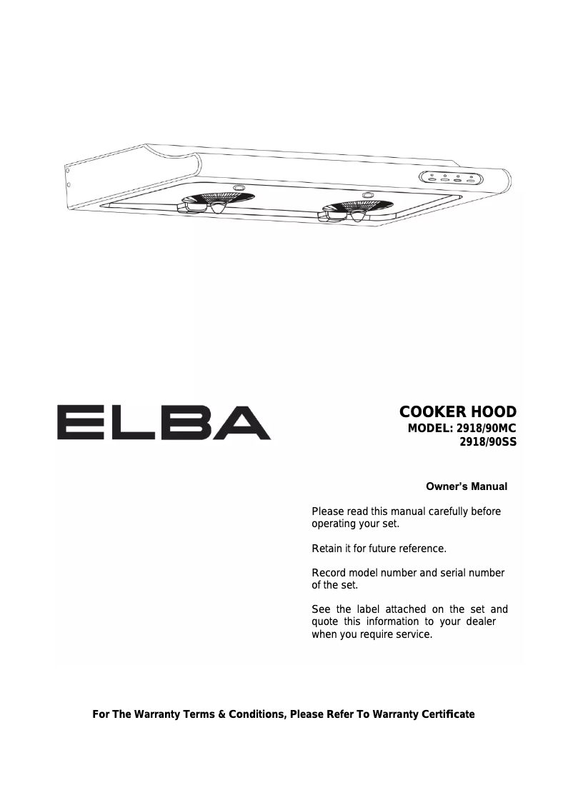 Página 1 del manual Manual de usuario Elba 2918/90 SS