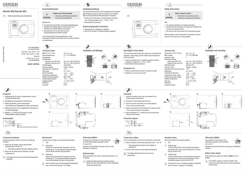 Imagen de la primera página del manual del dispositivo Thermio 603