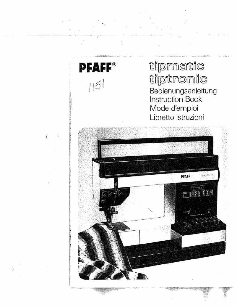 Página 1 del manual Manual de usuario Pfaff tipmatic 1115