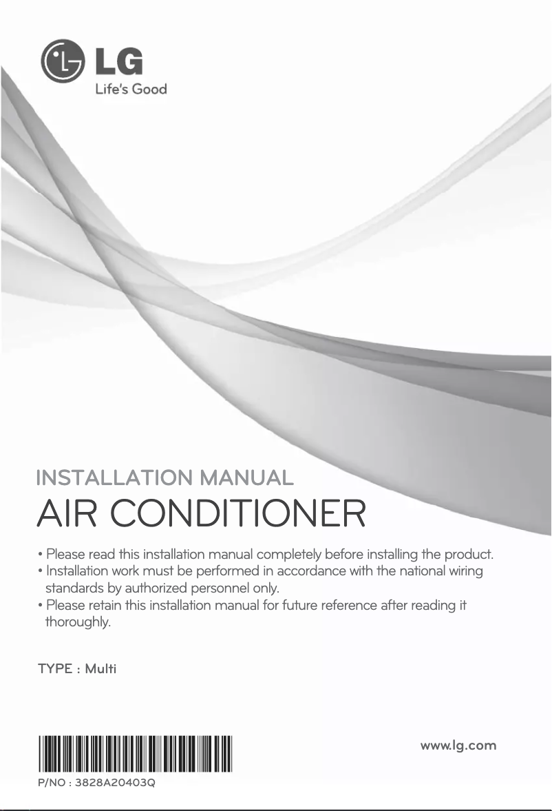 Página 1 del manual Guía de instalación LG L8UC1008FA0