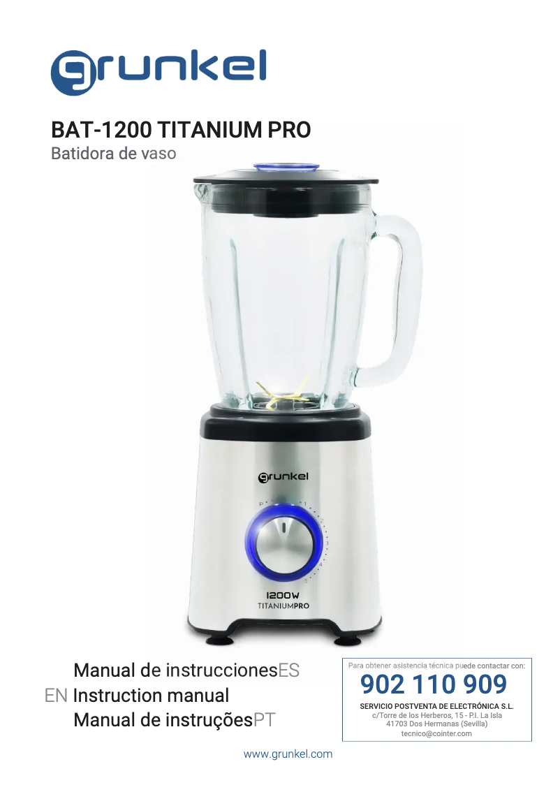 Imagen de la primera página del manual del dispositivo TITANIUM PRO BAT-1200