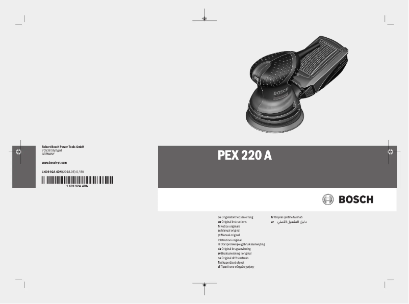 Imagen de la primera página del manual del dispositivo PEX 220 A
