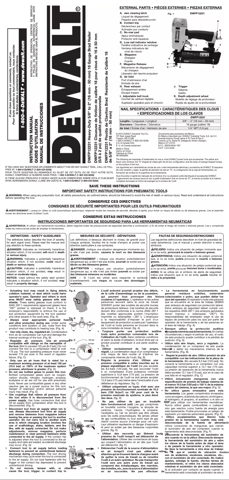 Imagen de la primera página del manual del dispositivo DWFP12231