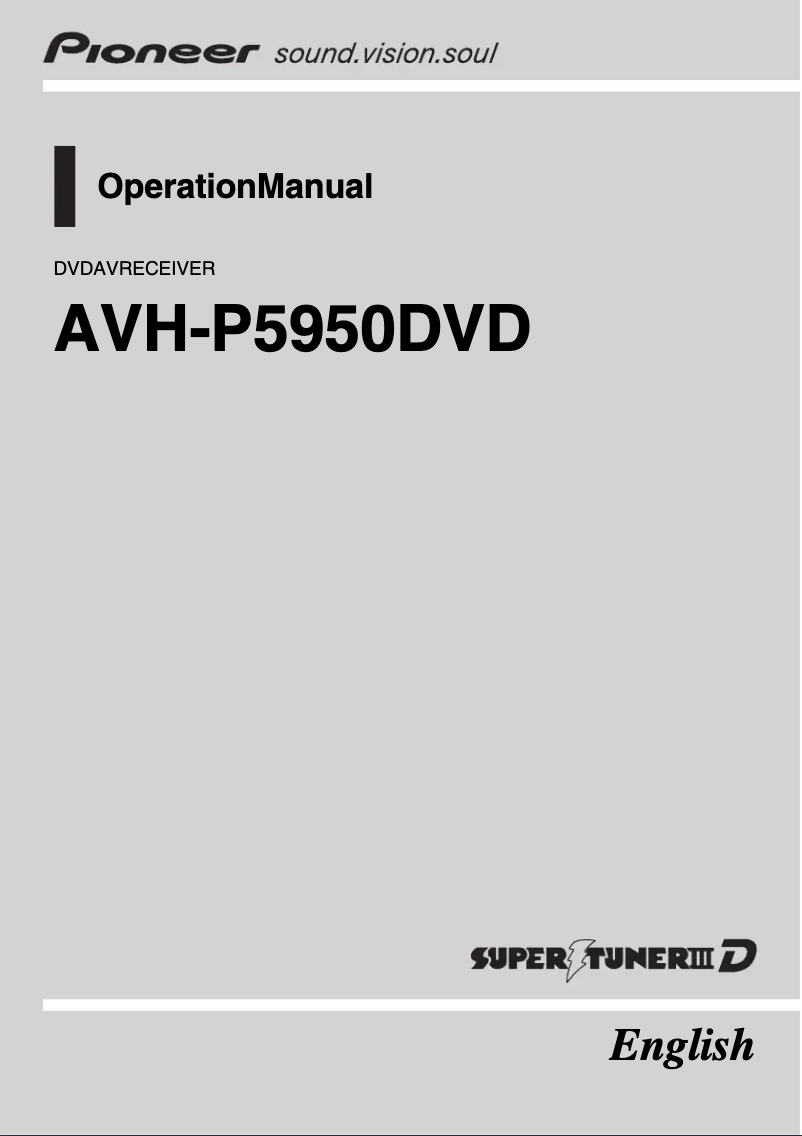 Imagen de la primera página del manual del dispositivo AVH-P5950DVD