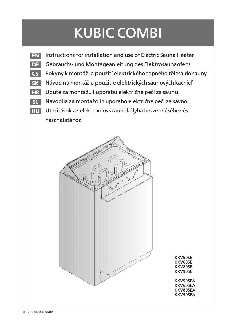 Página 1 del manual Manual de usuario Harvia Kubic KV90SEA HKSC900400A