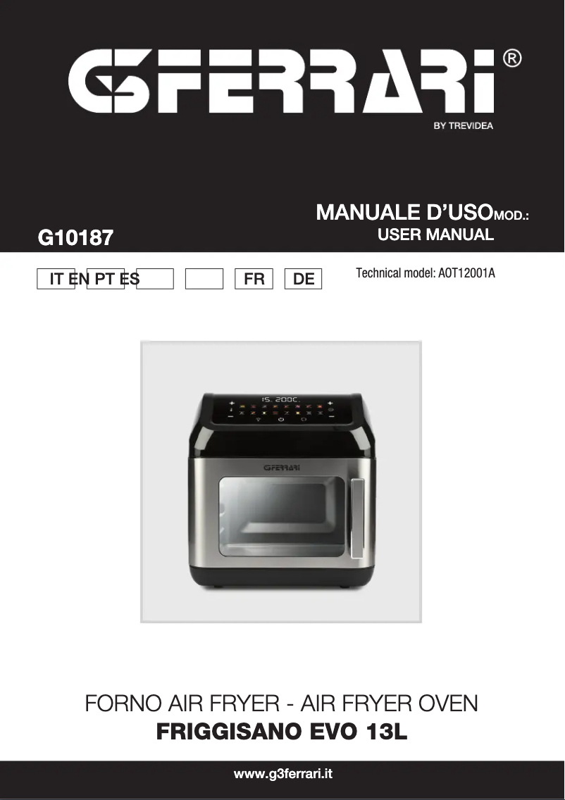 Imagen de la primera página del manual del dispositivo Friggisano EVO 13L G10187