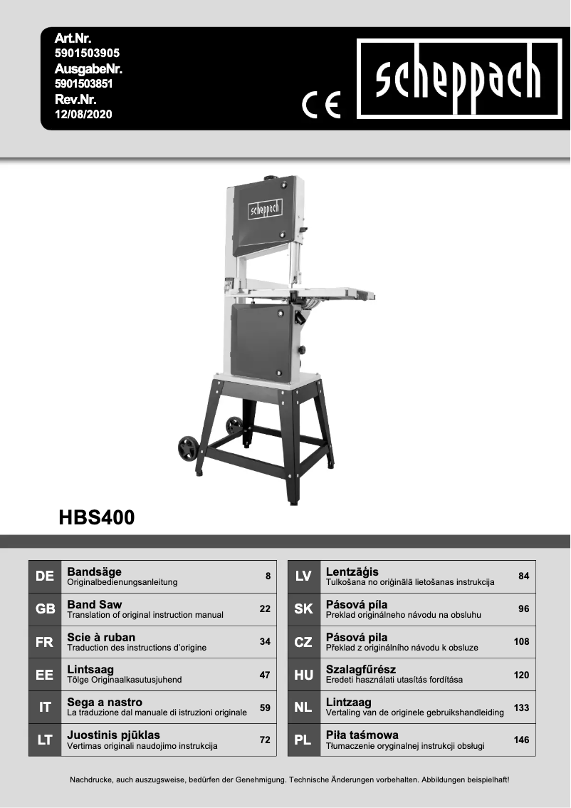 Imagen de la primera página del manual del dispositivo HBS400