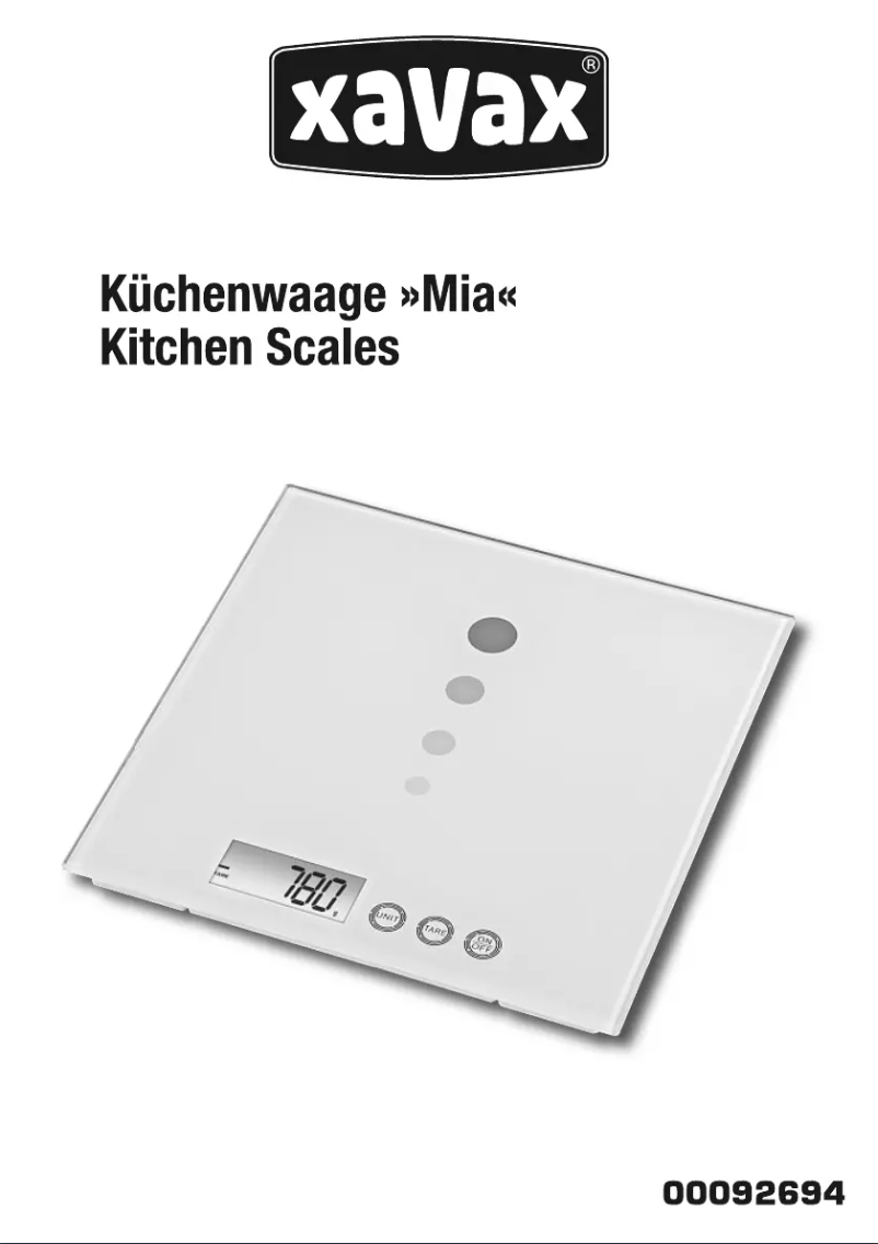 Página nº 1 - Manual de usuario Xavax Mia 92694