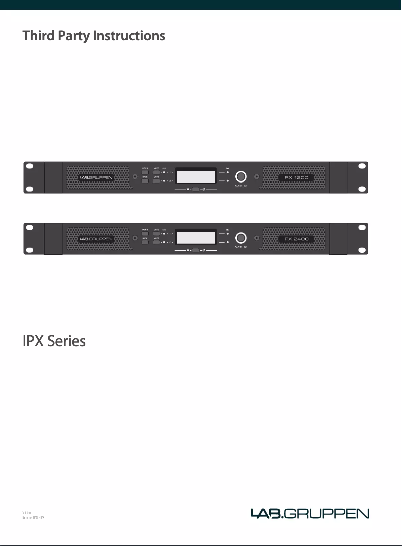 Imagen de la primera página del manual del dispositivo IPX 2400