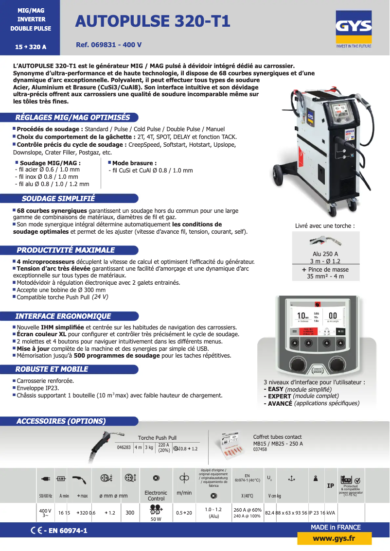 Imagen de la primera página del manual del dispositivo Autopulse 320-T1