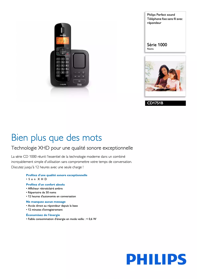 Imagen de la primera página del manual del dispositivo Perfect sound CD1751B