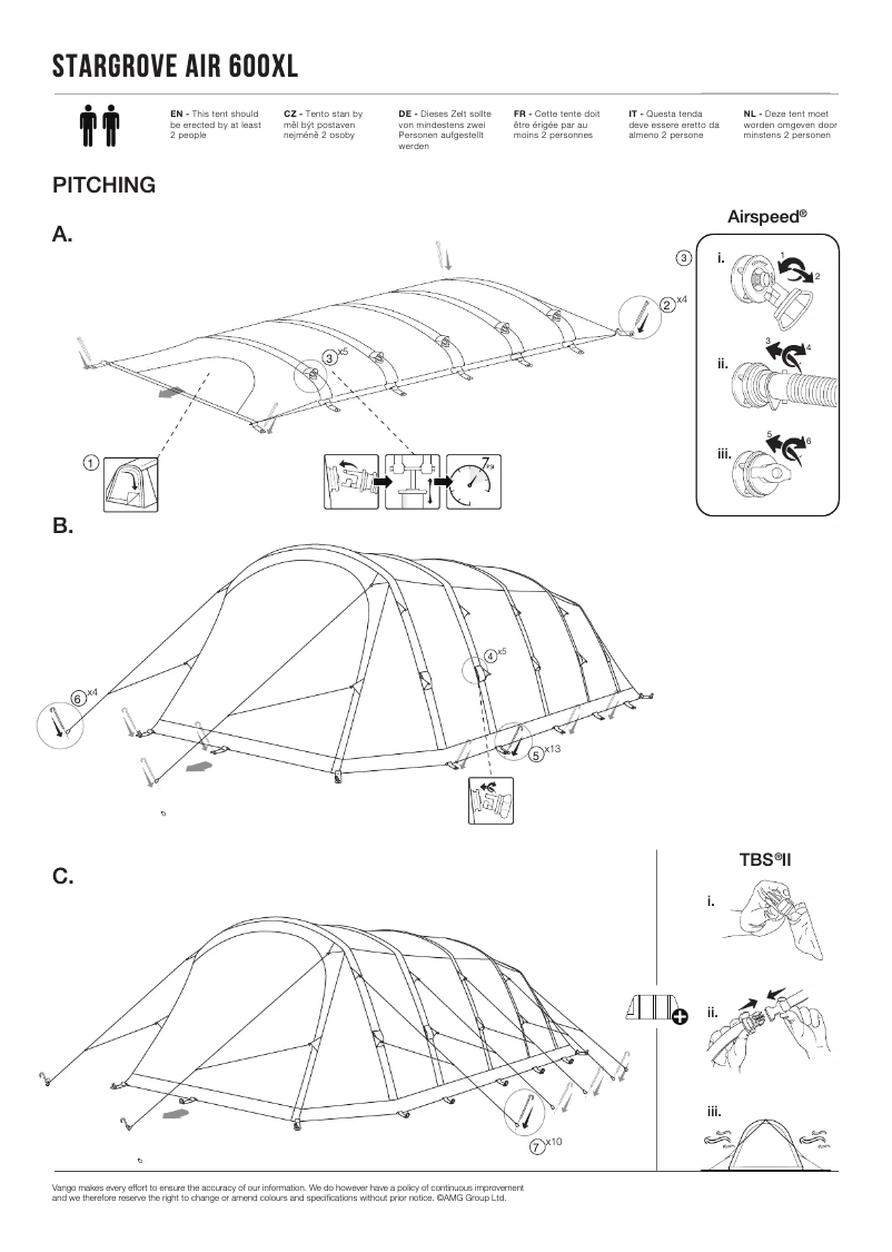 Página nº 1 - Manual de usuario Vango Stargrove Air 600XL