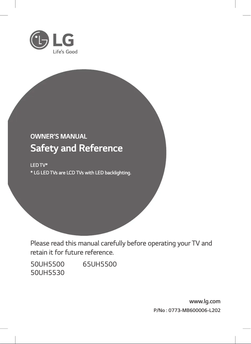 Imagen de la primera página del manual del dispositivo 50UH5530