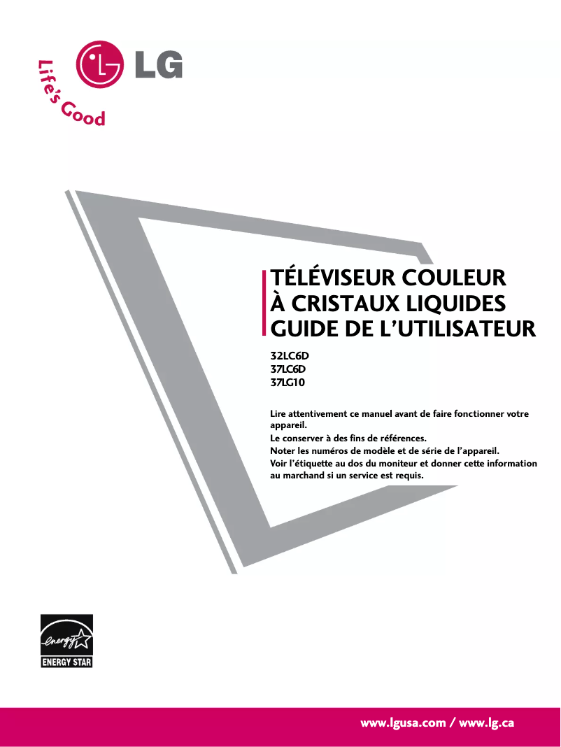 Imagen de la primera página del manual del dispositivo 37LC6D