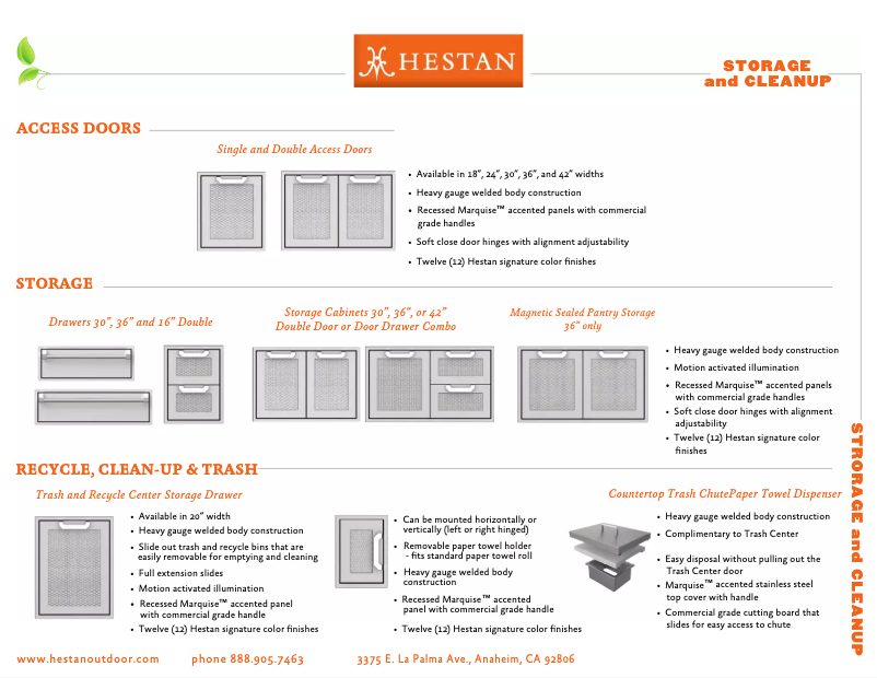 Página 1 del manual Ficha técnica Hestan AGSDR42-BU