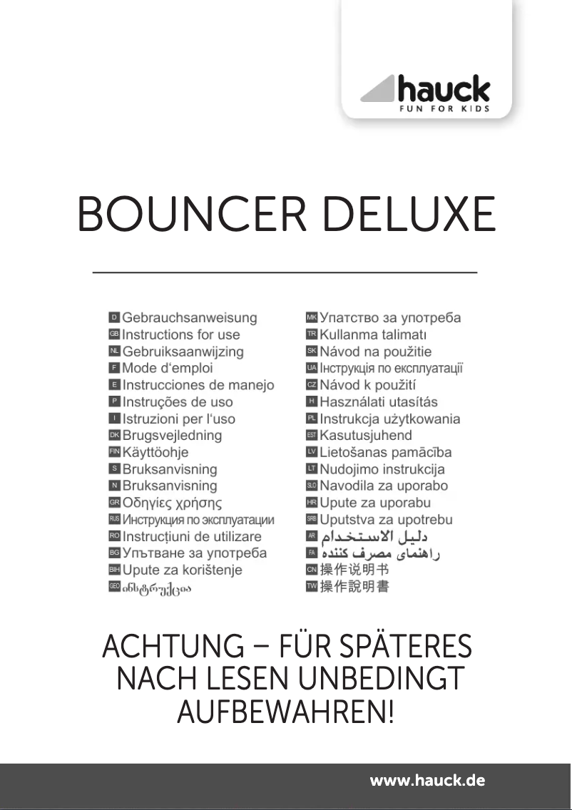 Página 1 del manual Manual de usuario Hauck Bouncer Deluxe