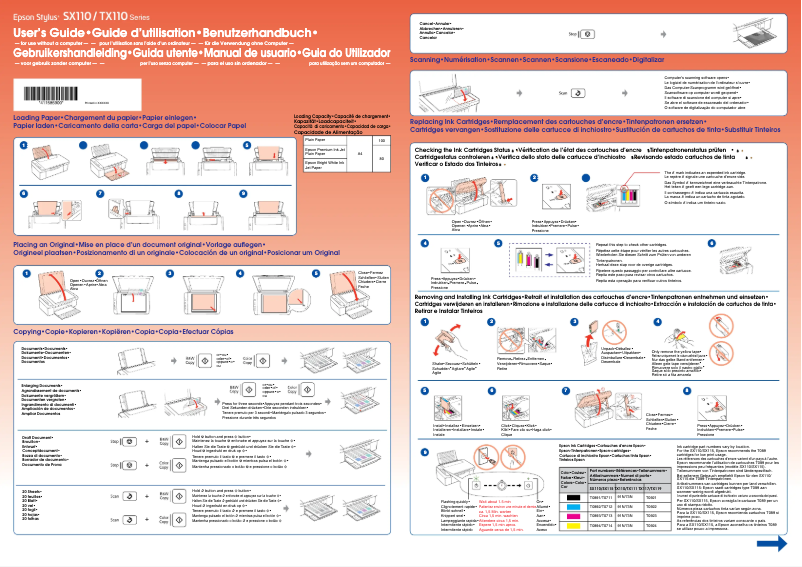 Página 1 del manual Manual de instrucciones Epson Stylus SX110
