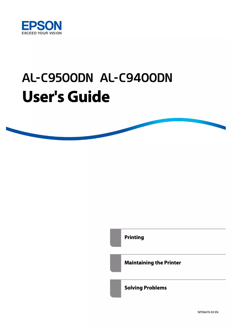 Imagen de la primera página del manual del dispositivo WorkForce AL-C9400DN