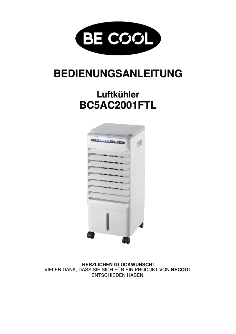 Página 1 del manual Manual de usuario Be Cool BC5AC2001FTL