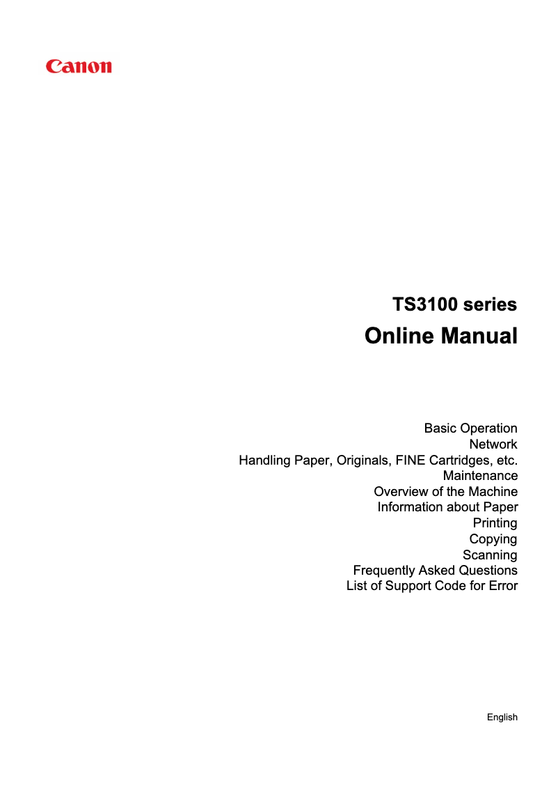 Imagen de la primera página del manual del dispositivo PIXMA TS3110