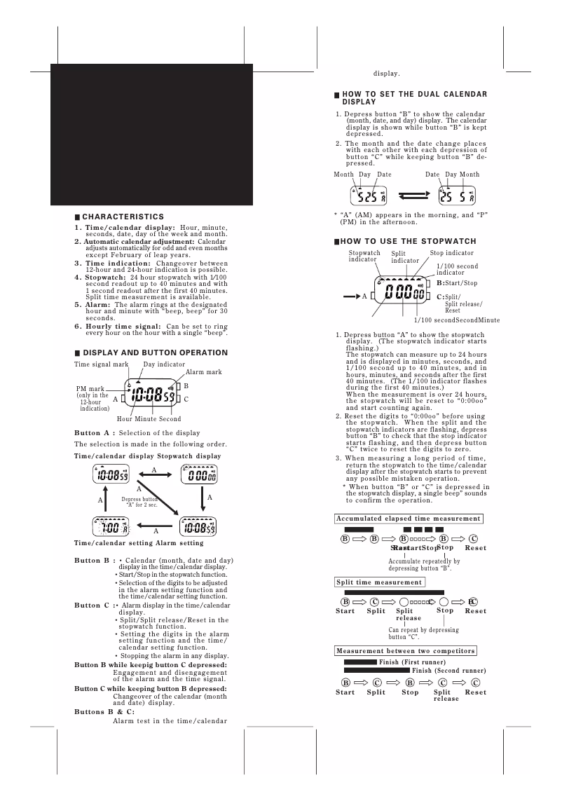 Página nº 1 - Manual de usuario Lorus W207