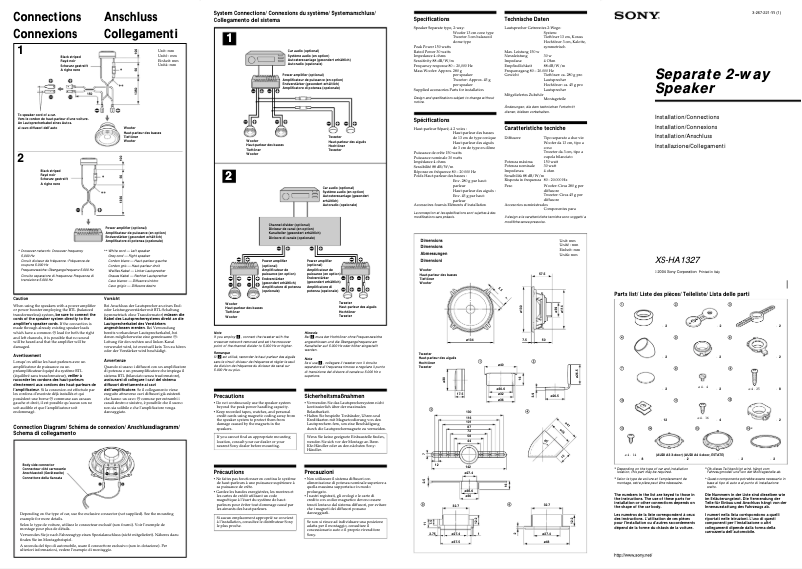Imagen de la primera página del manual del dispositivo XS-HA1327