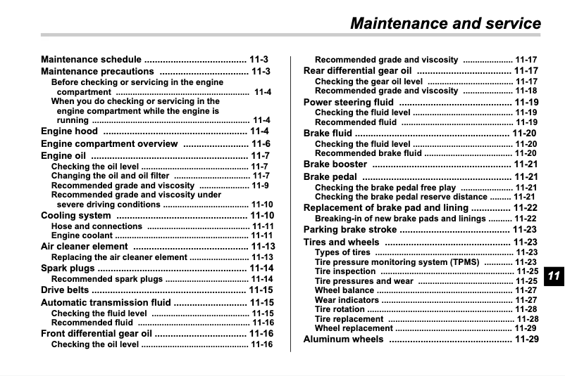 Página 1 del manual Manual de uso y mantenimiento Subaru Tribeca (2007)