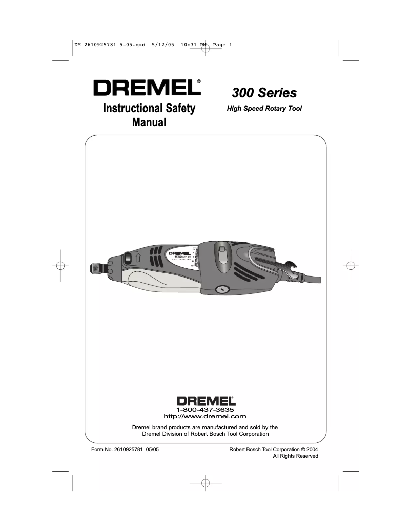 Página 1 del manual Manual de usuario Dremel 300 Series