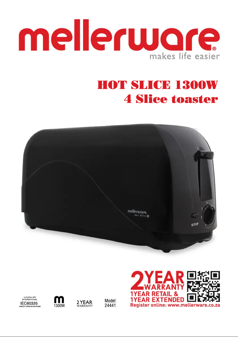 Imagen de la primera página del manual del dispositivo Hot Slice 24441