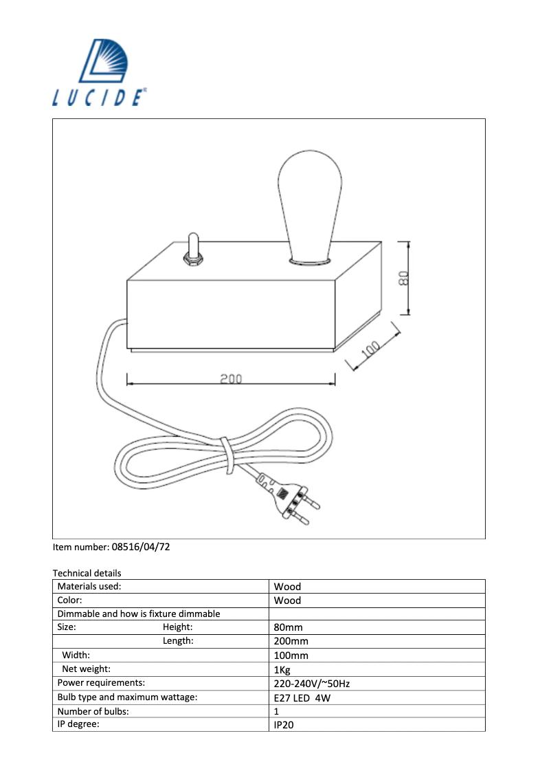Página nº 1 - Manual de usuario Lucide Edison
