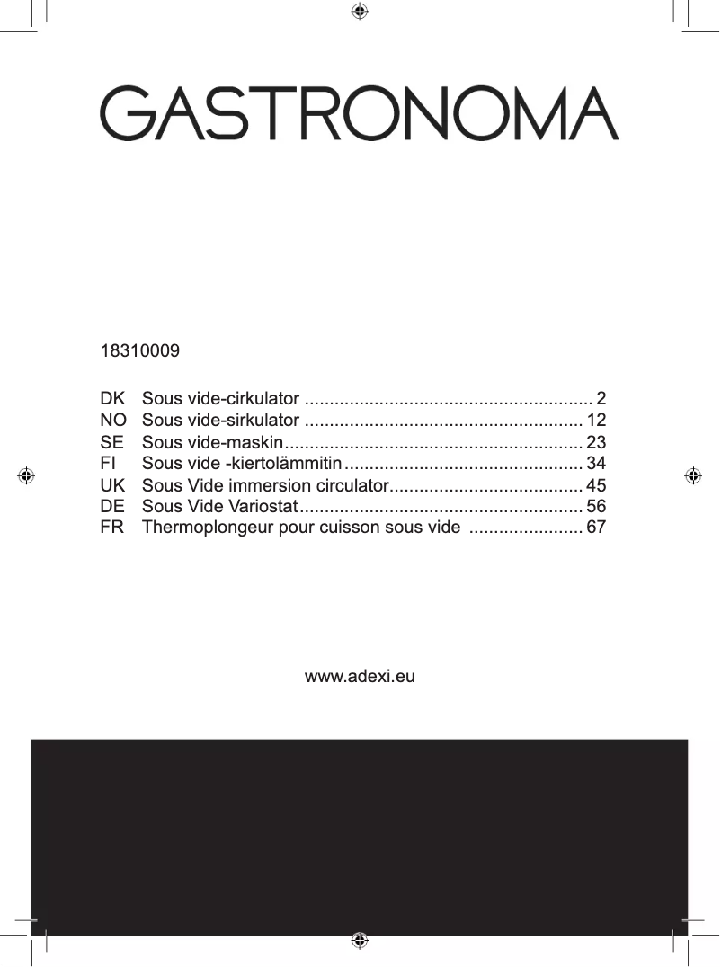 Página 1 del manual Manual de usuario Gastronoma 18310009