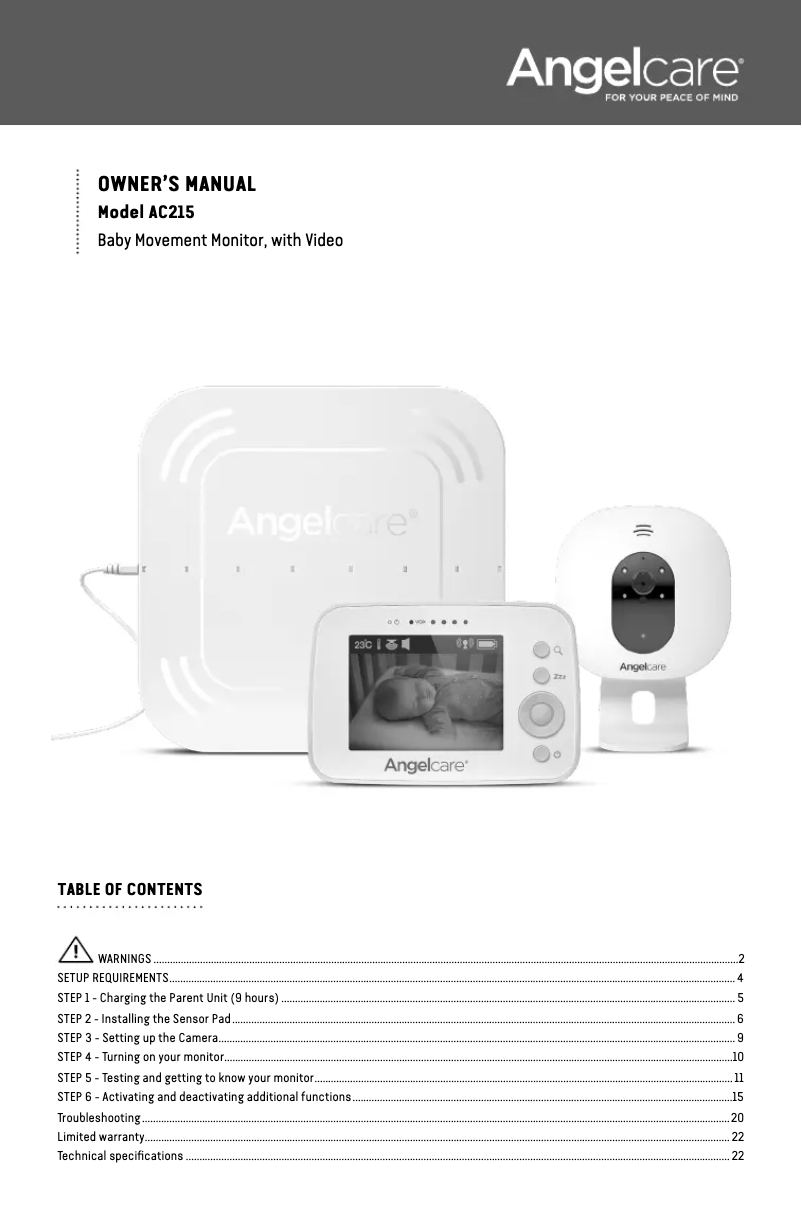 Imagen de la primera página del manual del dispositivo AC215