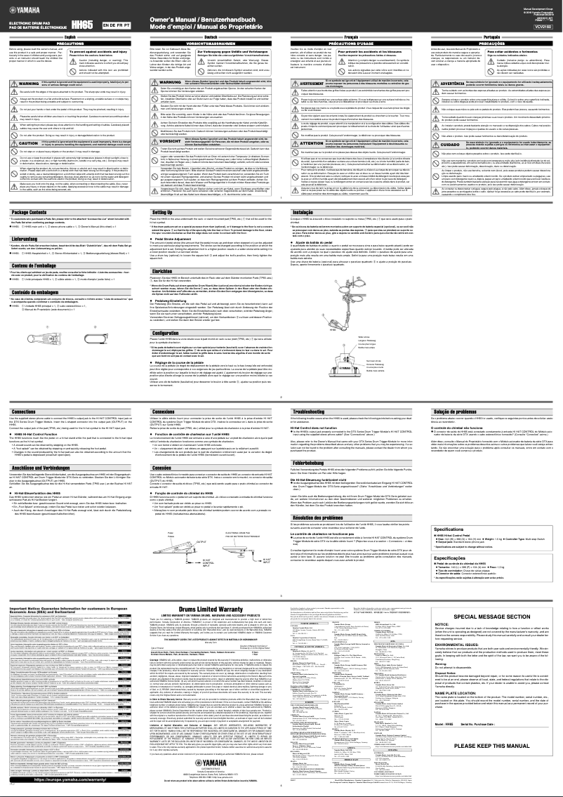 Imagen de la primera página del manual del dispositivo HH65