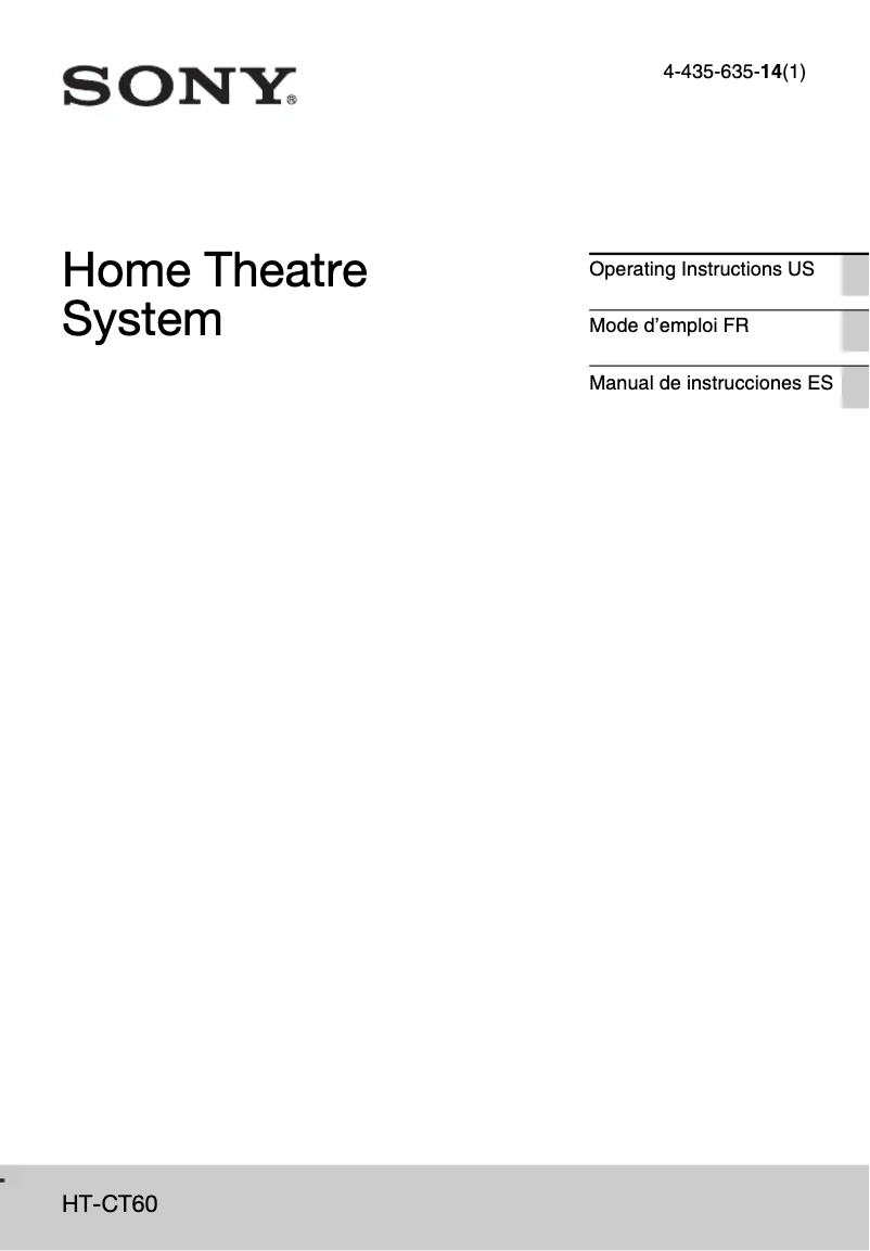 Imagen de la primera página del manual del dispositivo HT-CT60