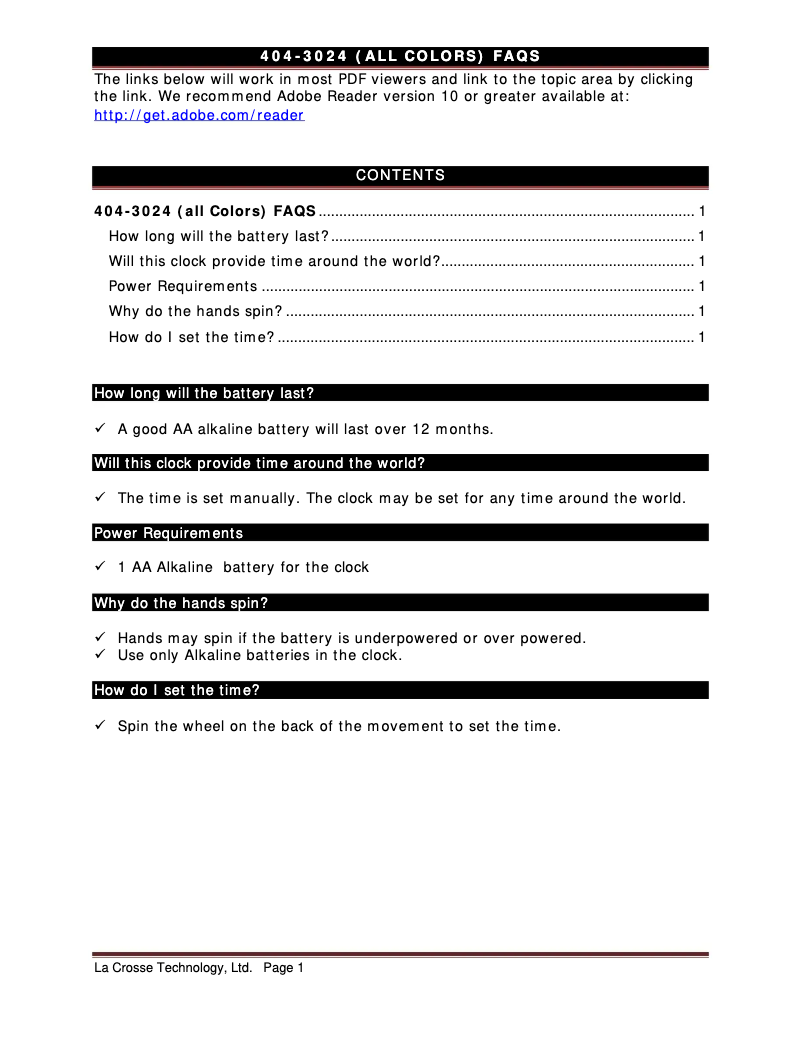 Imagen de la primera página del manual del dispositivo 404-3024PK