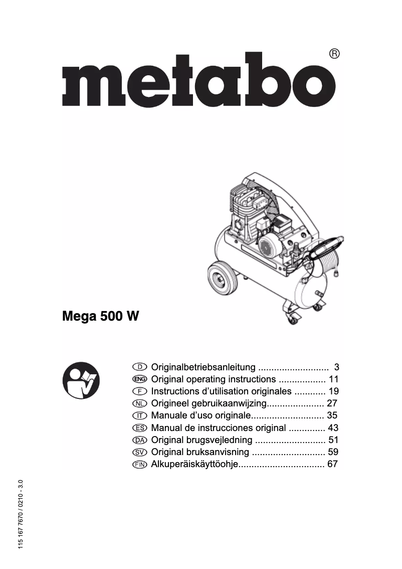 Imagen de la primera página del manual del dispositivo MEGA 500 W