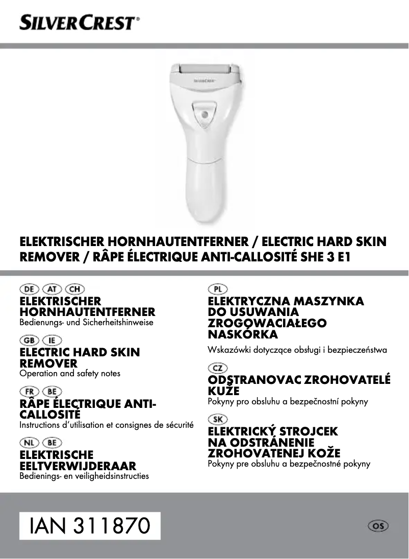 Imagen de la primera página del manual del dispositivo SHE 3 D4