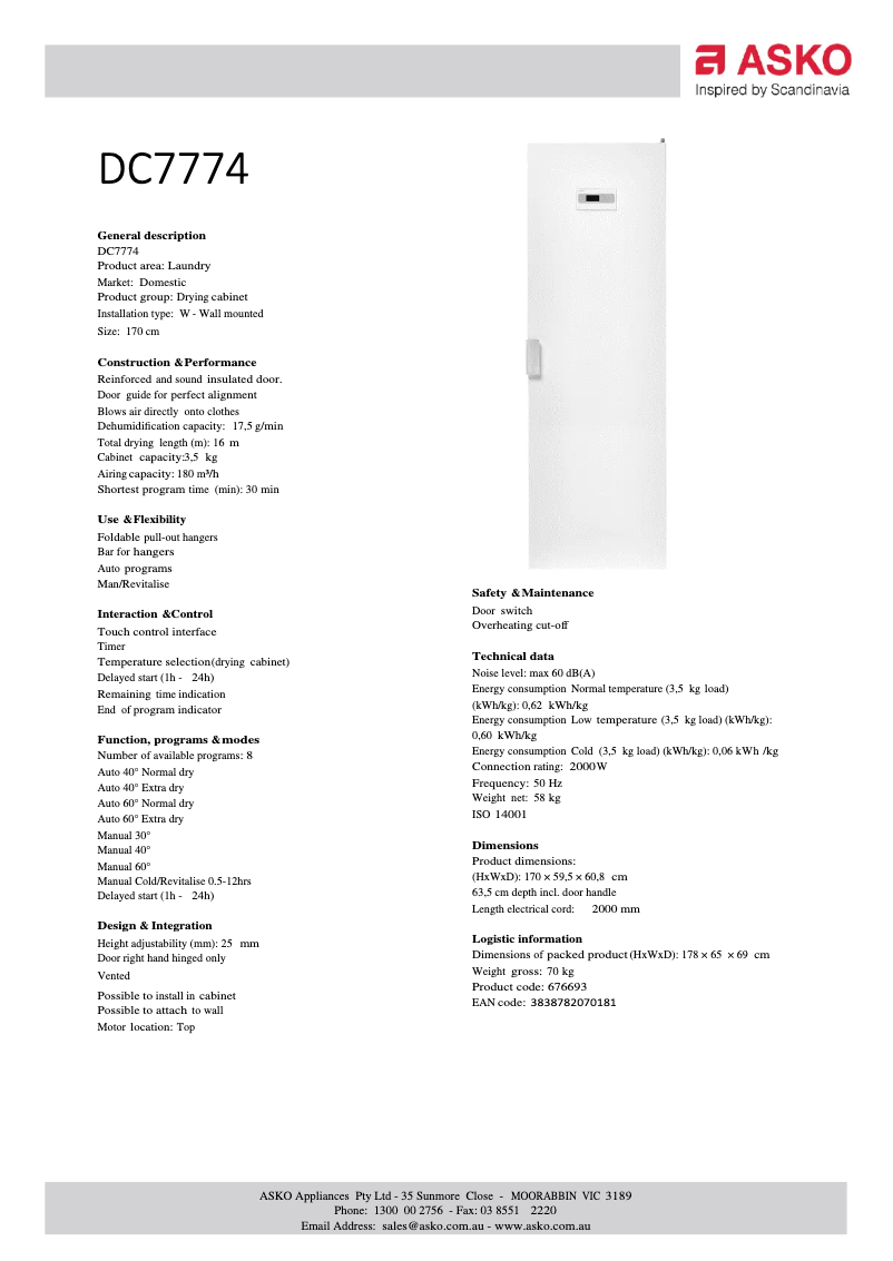 Imagen de la primera página del manual del dispositivo DC7774