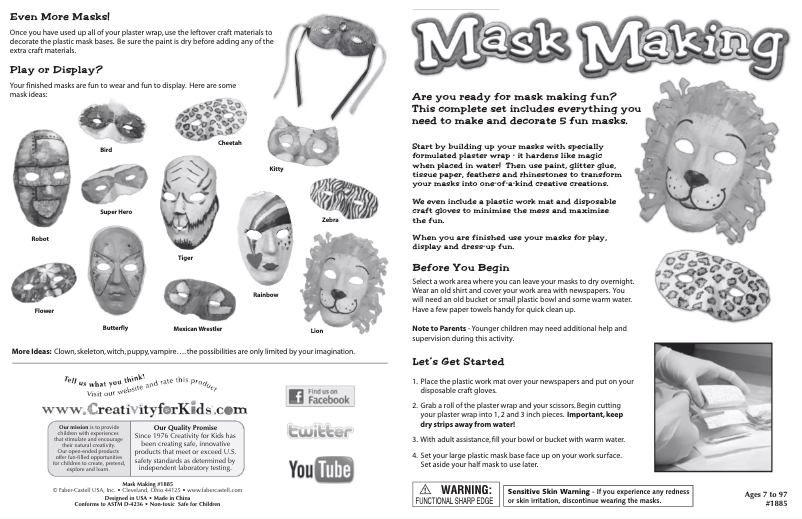 Imagen de la primera página del manual del dispositivo Mask Making